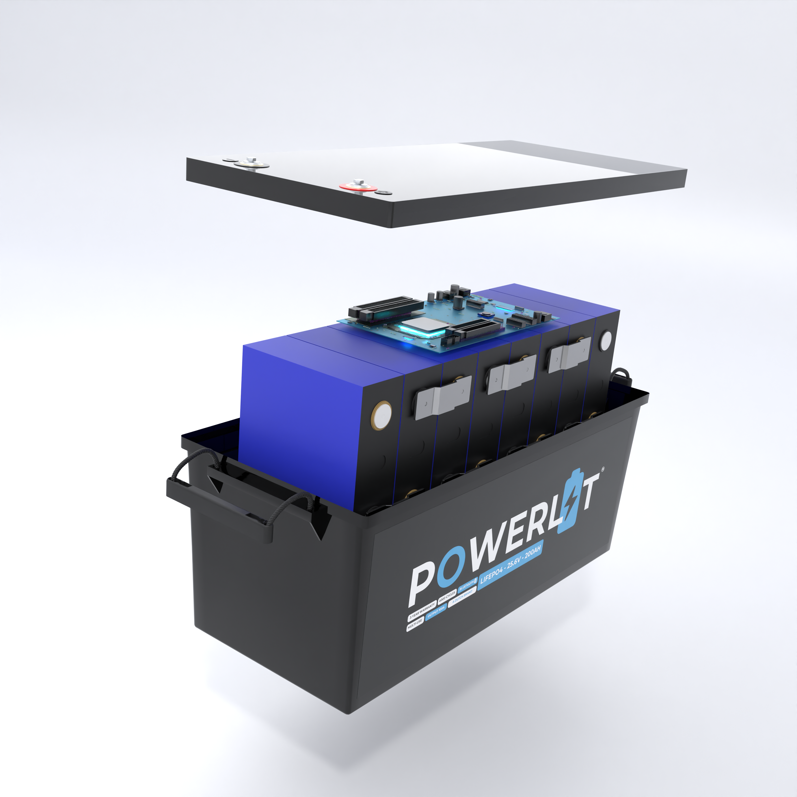 Powerlit® 24V 200Ah Lithium LiFePO4 Accu – Bluetooth – 6000 cycli – 5 jaar garantie (25,6V)