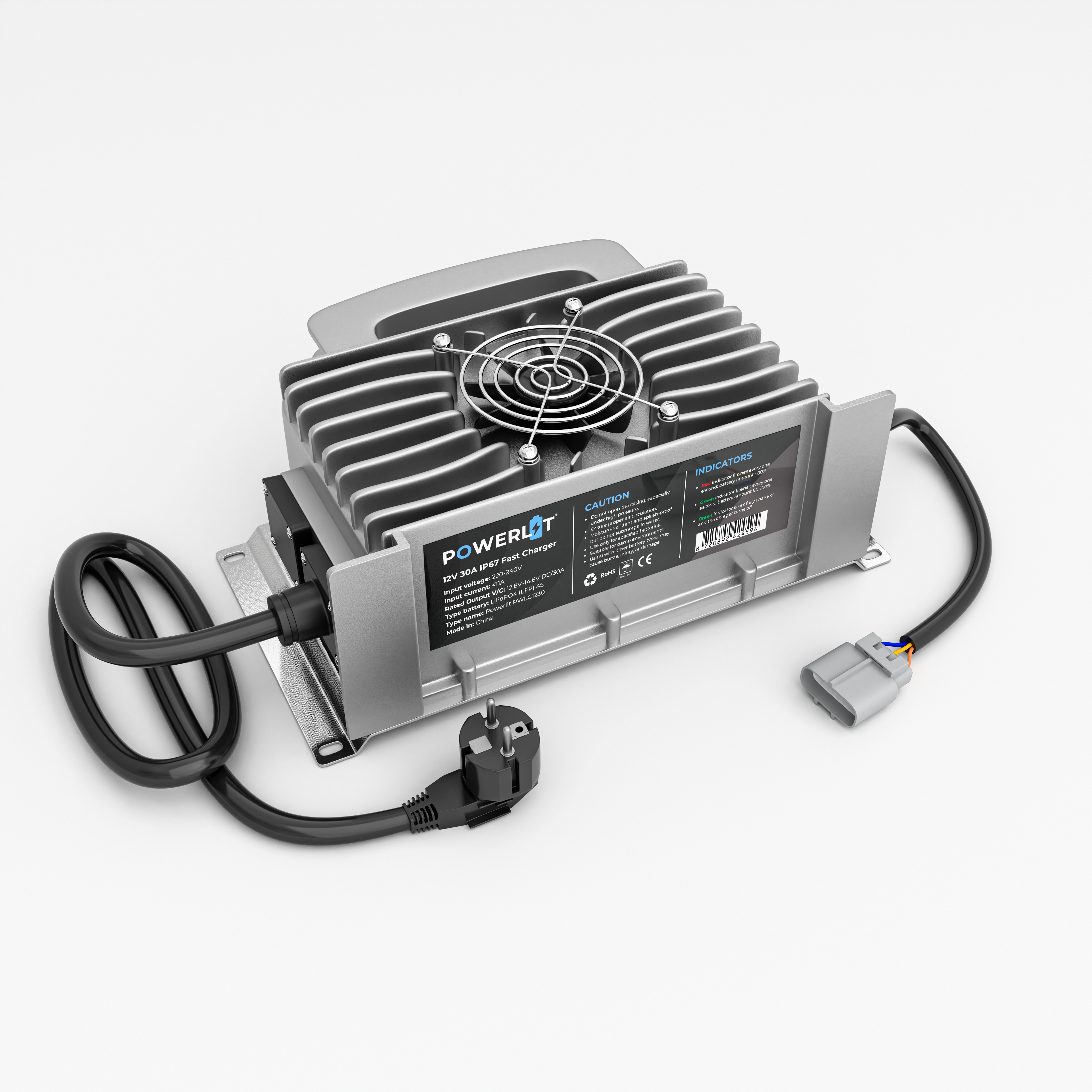 PWLC1230 – 14,6V 30A LiFePO4 acculader (IP67)