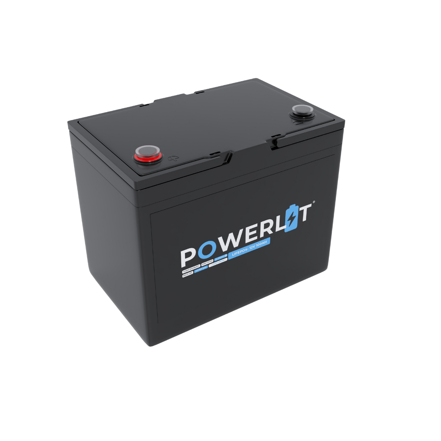 Powerlit® 12V 100Ah Lithium LiFePO4 Accu – Bluetooth – 6000 cycli – 5 jaar garantie (12,8V)