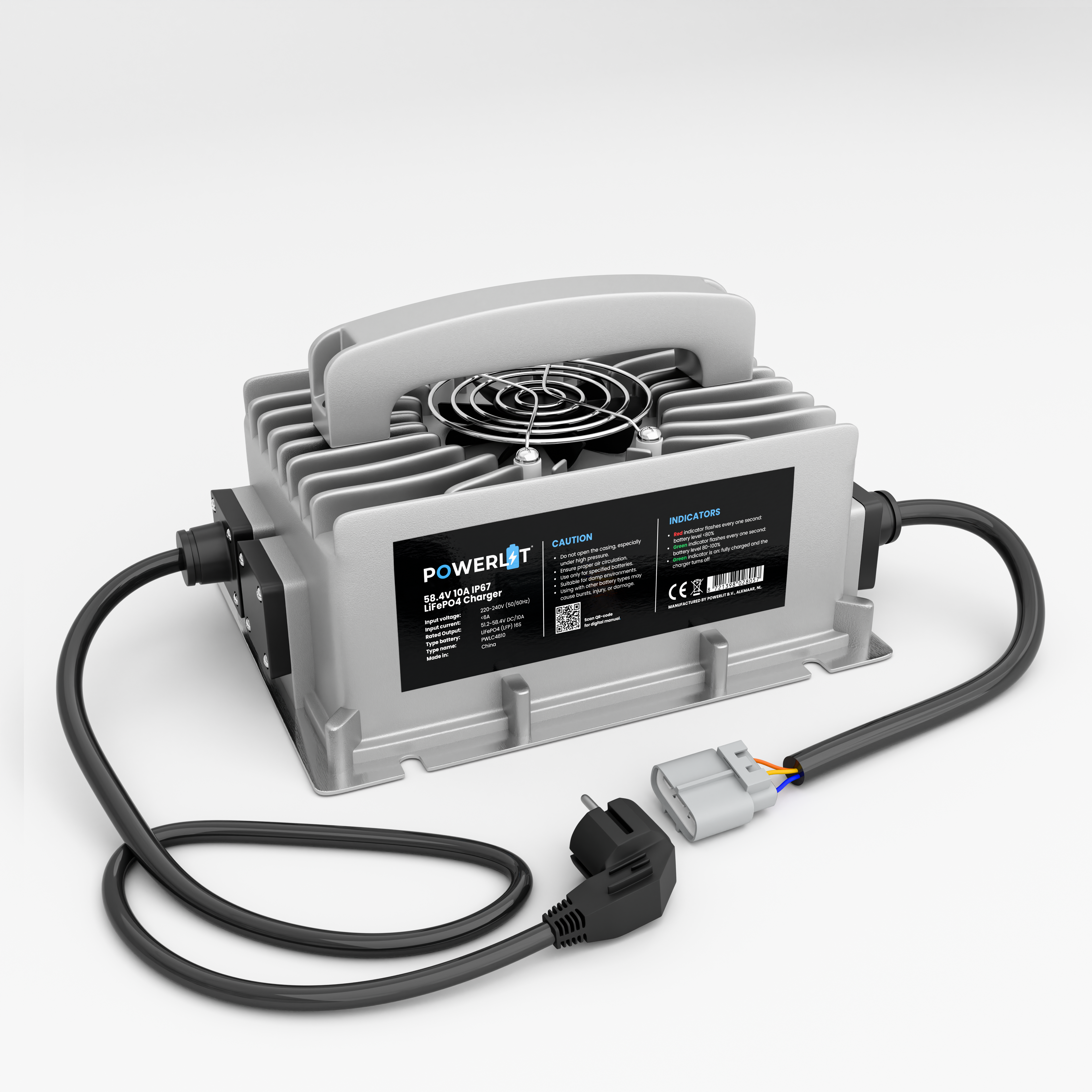 PWLC4810 - 48V 10A LFP IP67-lader