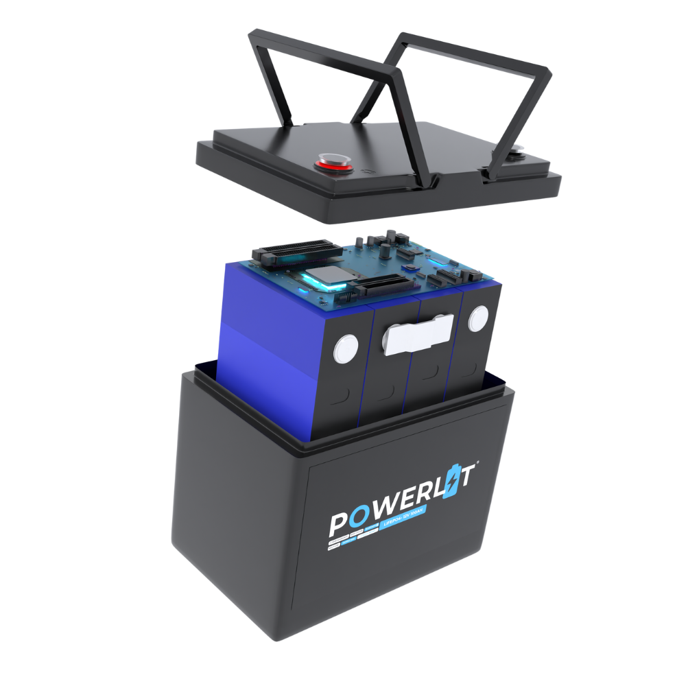 Powerlit® 12V 100Ah Lithium LiFePO4 Accu – Bluetooth – 6000 cycli – 5 jaar garantie (12,8V)